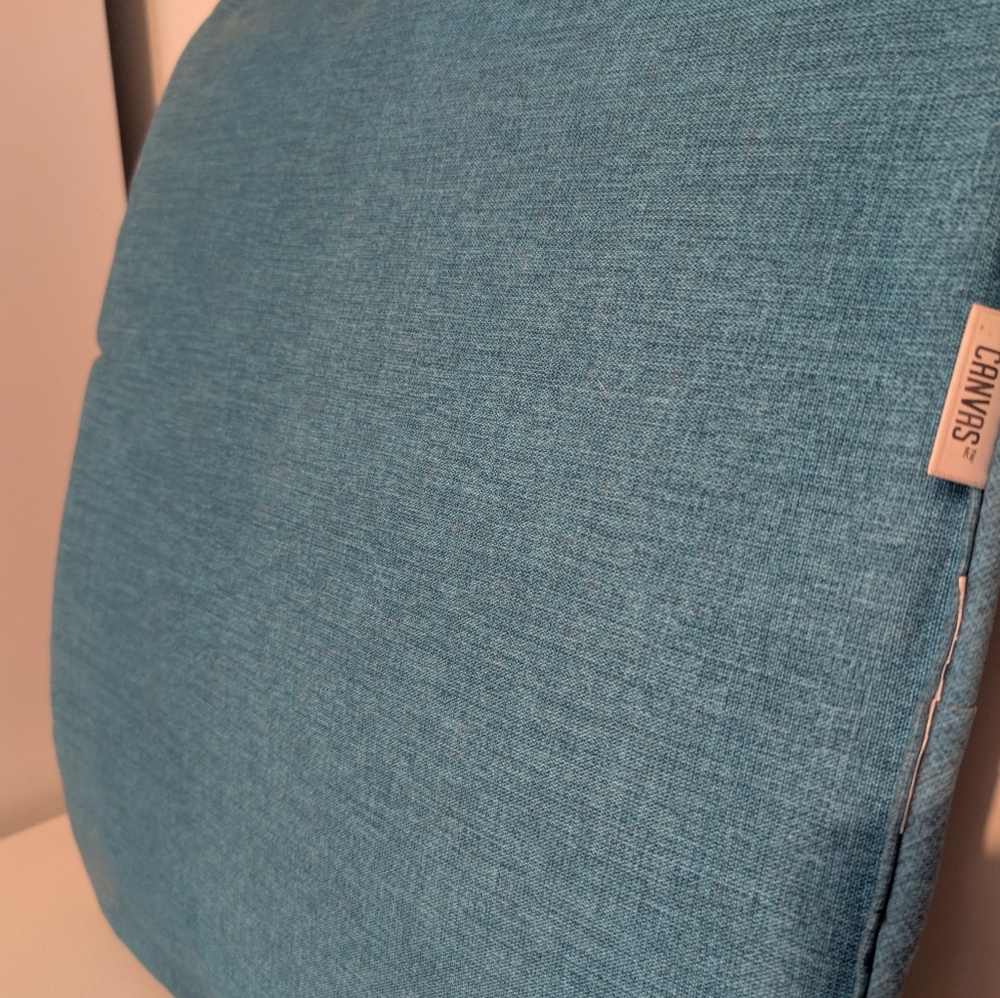Set Of 4 Blue Canvas Seat Cushion